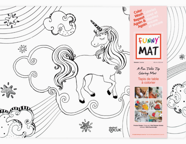 FUNNY MAT | Tapis à Colorier de Table - Licorne