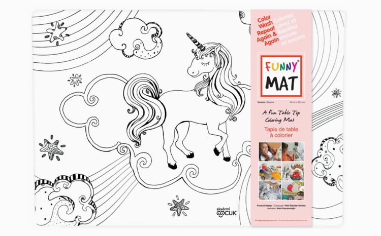 FUNNY MAT | Tapis à Colorier de Table - Licorne