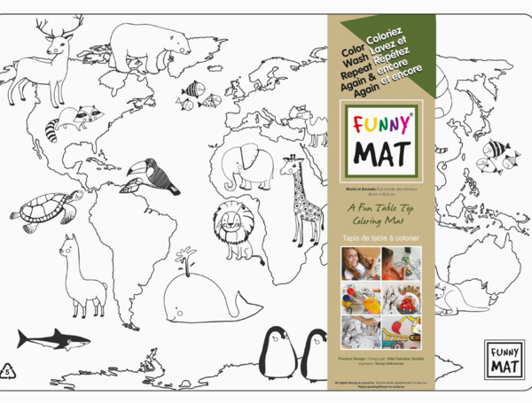 FUNNY MAT | Tapis à Colorier de Table - Monde animal