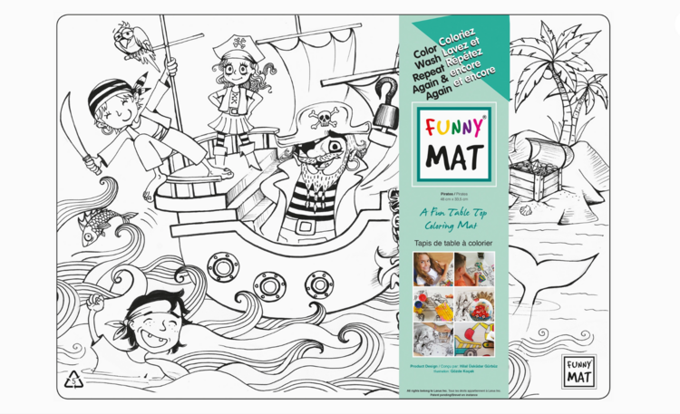 FUNNY MAT | Tapis à Colorier de Table - Pirates