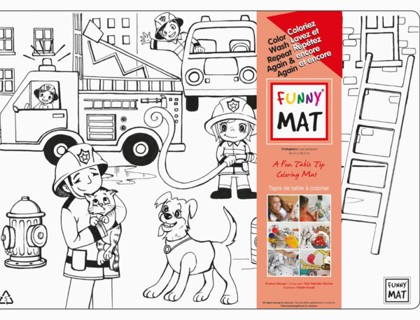 FUNNY MAT | Tapis à Colorier de Table - Pompiers