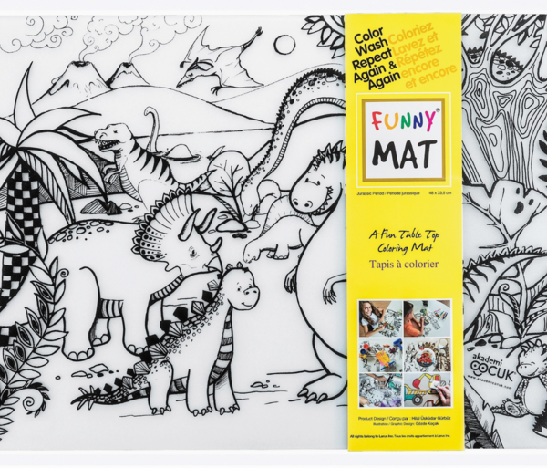 FUNNY MAT | Tapis à Colorier de Table - Période jurassique