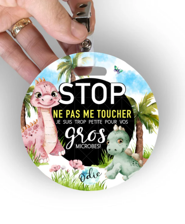 CRÉATIONS ODIE | Afichette "Ne Pas Toucher" - Dinos adorables