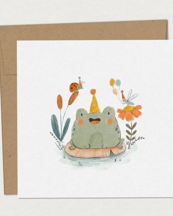 MIMOSA DESIGN | Carte de souhaits - Grenouille festive