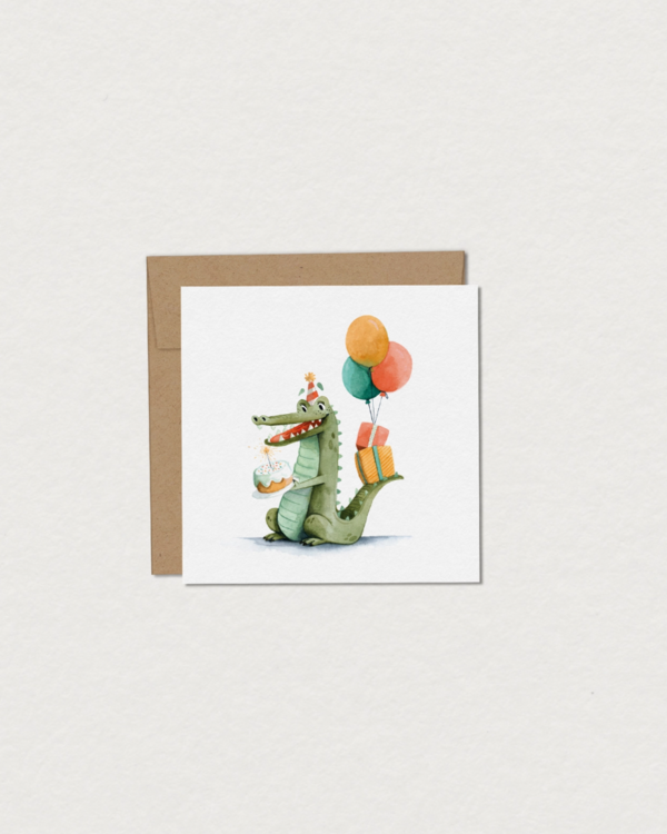 MIMOSA DESIGN | Mini carte de souhaits  - Rocco le crocodile