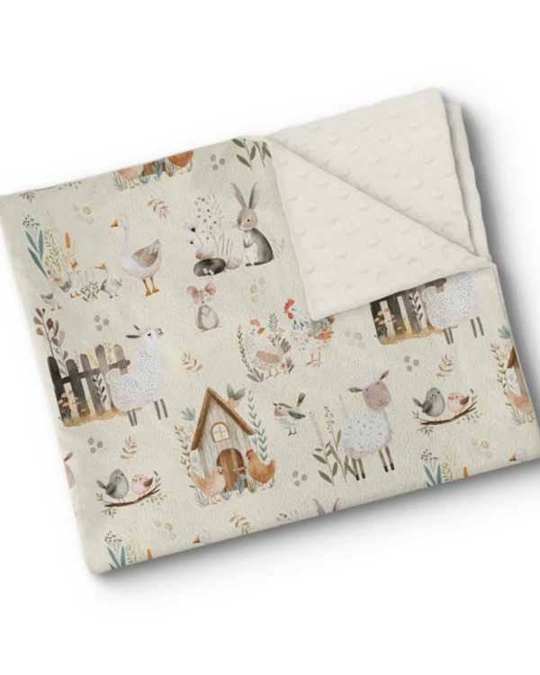 OLEOOPS | Couverture Minky - Ferme rustique