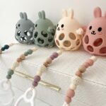 CRÉATION JADE | Duo Accrocheur et Jouet Dentition - Lapin - Bleu