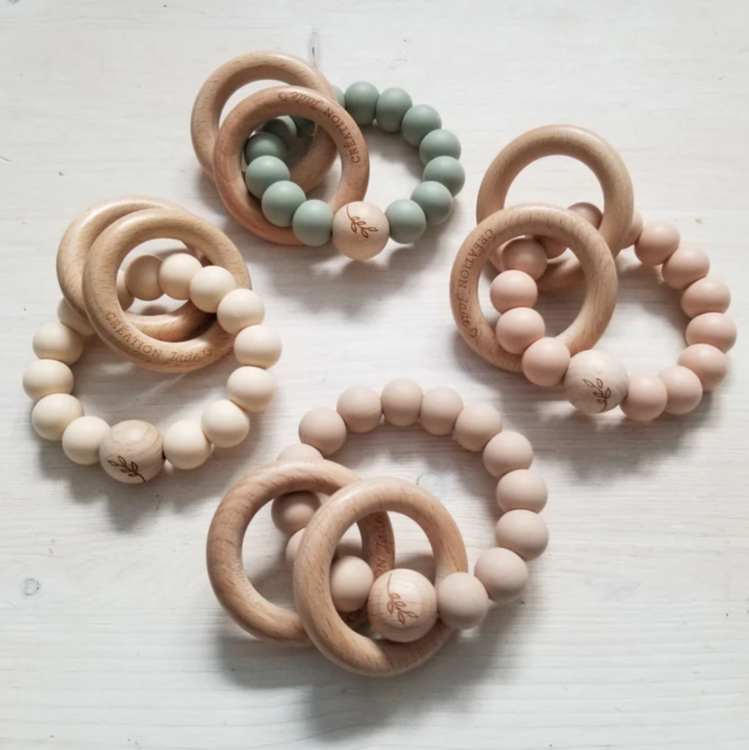 CRÉATION JADE | Hochet Minimaliste - Crème