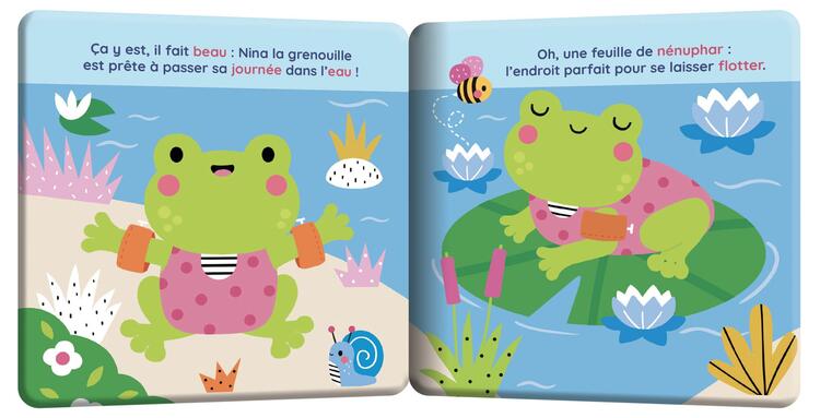 AUZOU | Mon Premier Livre de Bain avec 1 jouet - Nina la grenouille