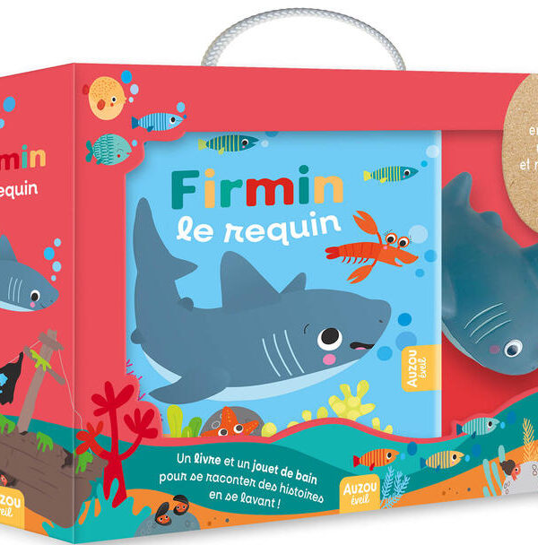 AUZOU | Mon Premier Livre de Bain avec 1 jouet - Firmin le requin