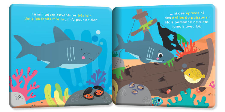 AUZOU | Mon Premier Livre de Bain avec 1 jouet - Firmin le requin