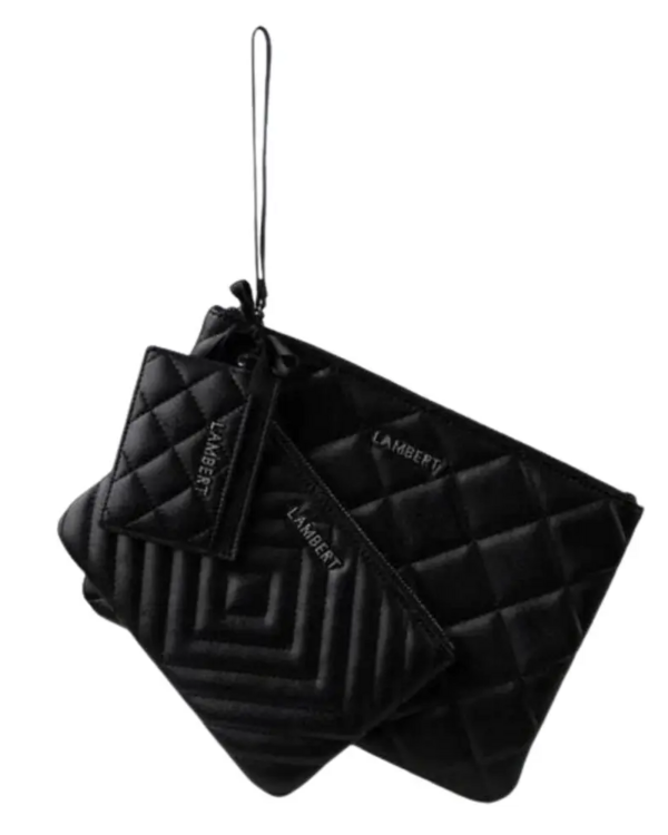 LAMBERT | Le Elle - Trio de pochettes en cuir vegan - Noir