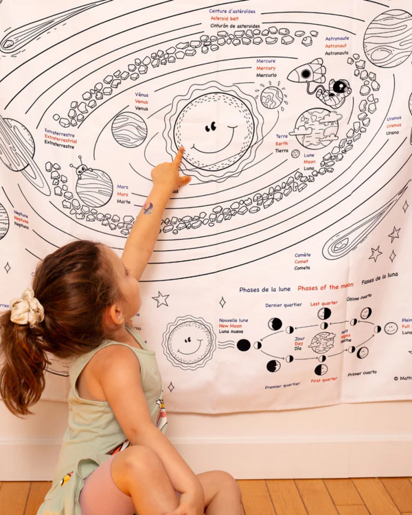 BIMOO | Nappe à Colorier - Planètes - 45x45