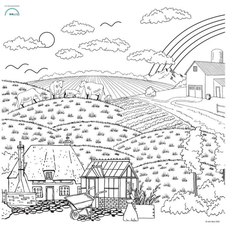 BIMOO | Nappe à Colorier - Paysage - 45x45