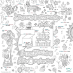 BIMOO | Nappe à Colorier - Anniversaire - 45x45