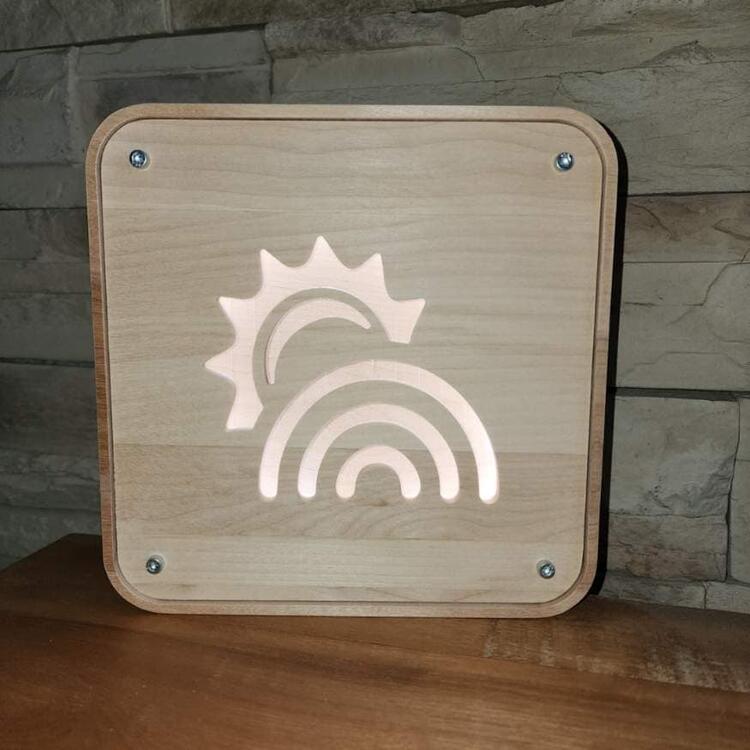 PATTE GAUCHE | Lampe en Bois - Arc-en-ciel