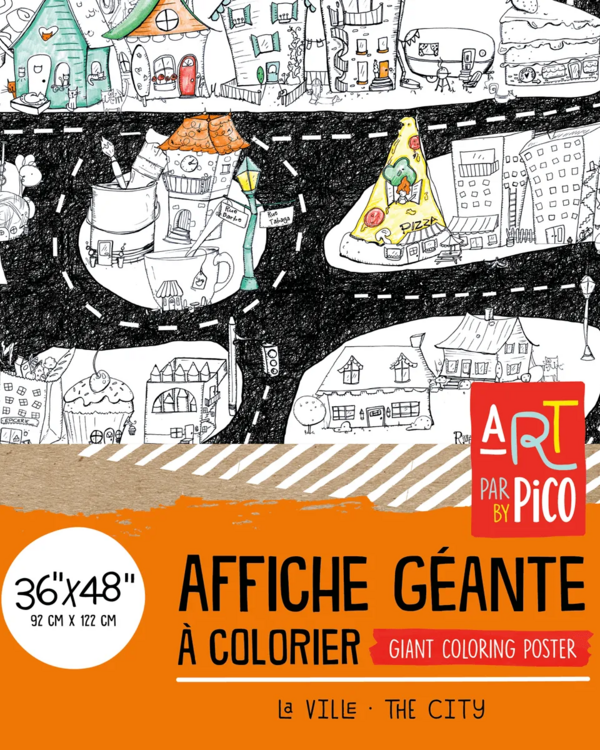 PICO TATOO | Affiche Géante à Colorier - La ville