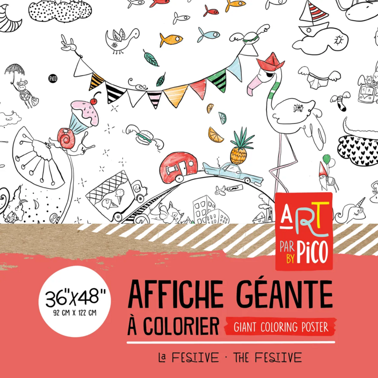PICO TATOO | Affiche Géante à Colorier - La festive