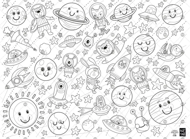 PICO TATOO | Affiche Géante à Colorier - L'espace