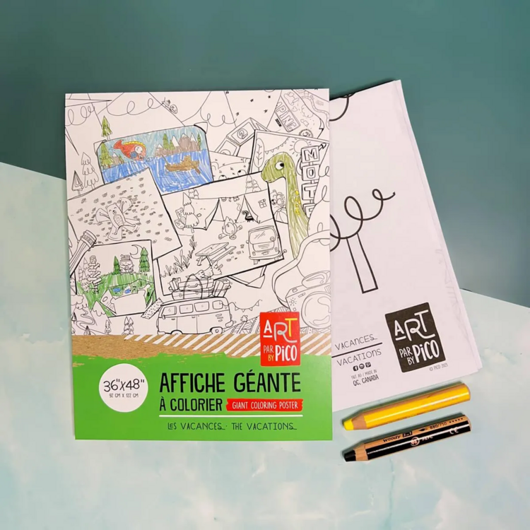 PICO TATOO | Affiche Géante à Colorier - Les vacances