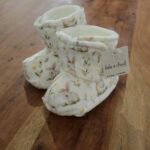 BEBE Ô CHAUD | Pantoufles à Velcro - Lapin verdure (0-3 mois)