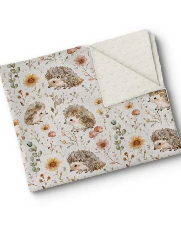 OLEOOPS | Couverture Minky - Petits hérissons doux