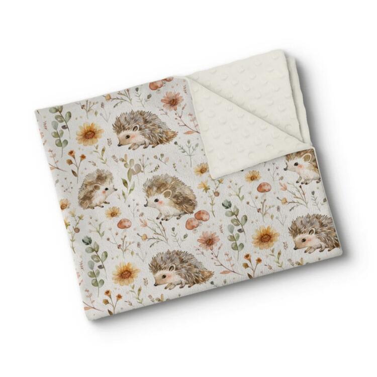 OLEOOPS | Couverture Minky - Petits hérissons doux