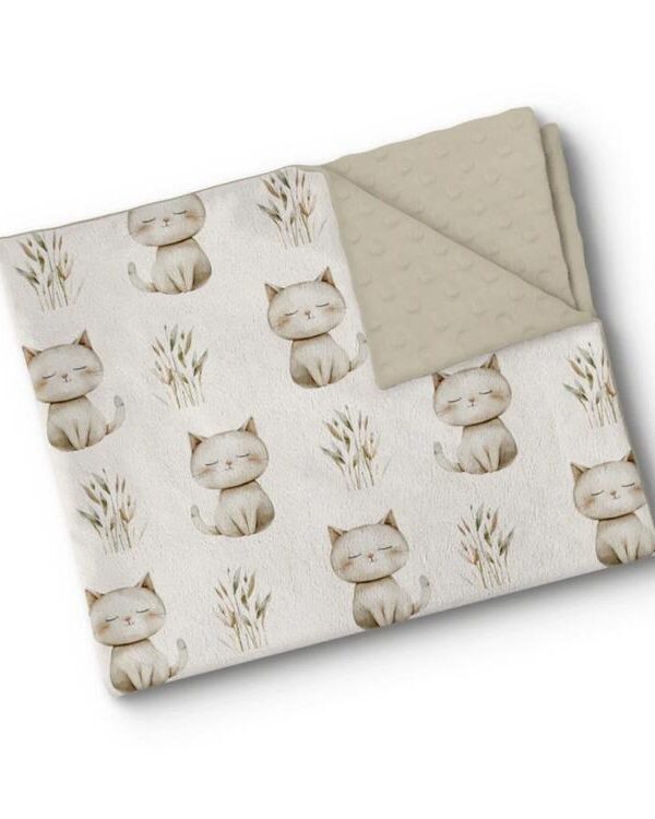 OLEOOPS | Couverture Minky - Chaton-ron-ron