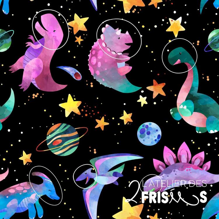L'ATELIER DES 2 FRISÉES | Protège Siège de Voiture - Dinosaures de l'espace roses