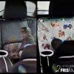 L'ATELIER DES 2 FRISÉES | Protège Siège de Voiture - Dinosaures de l'espace roses