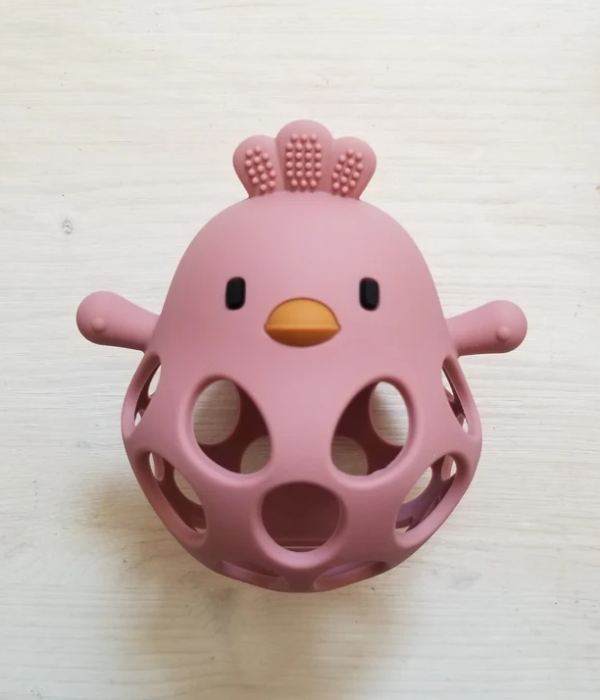 CRÉATION JADE | Balle Sensorielle - Poule - Rose profond