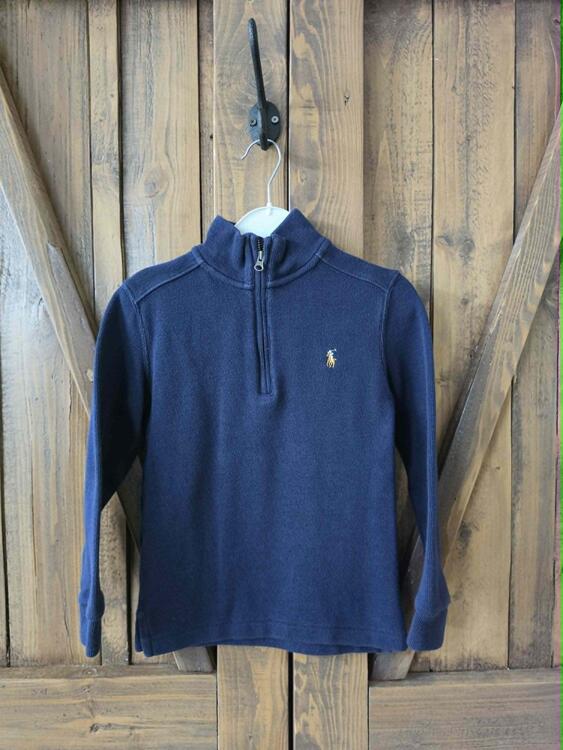 RALPH LAUREN | Pull à zip marine (7 ans)