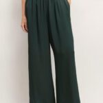 TED BAKER | Pantalon de satin - vert (Gr 1 - Xsmall)