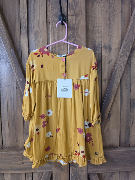 DEUX PAR DEUX | Robe Fleuri - Jaune (6 ans) *Neuf