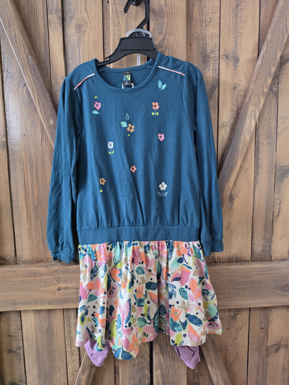 NANÖ | Ensemble Robe Sarcelle avec Jupe Imprimée et Legging (6 ans)