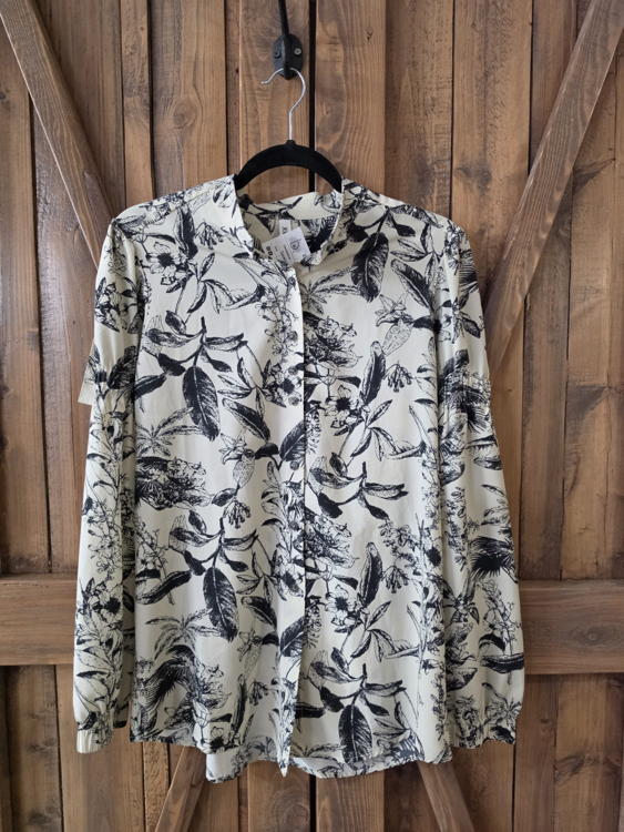JOELLE COLLECTION | Blouse floral noir & beige (Small)