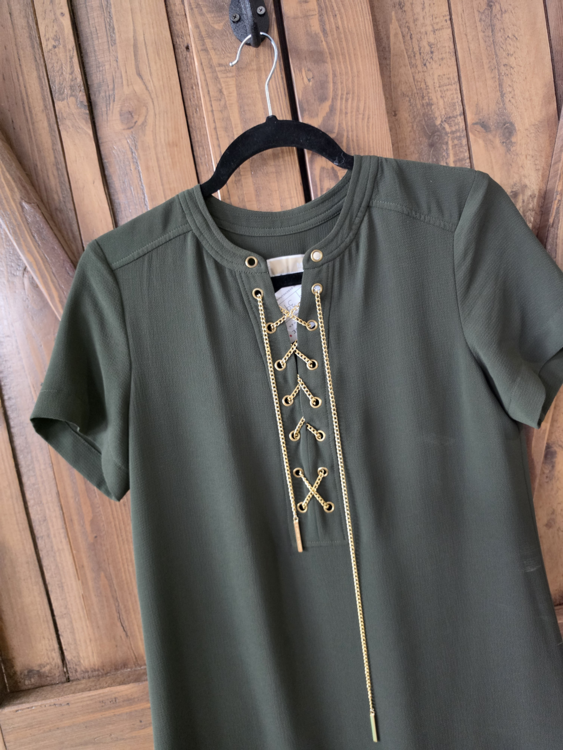 MICHEAL KORS | Robe vert avec chaines (Small)