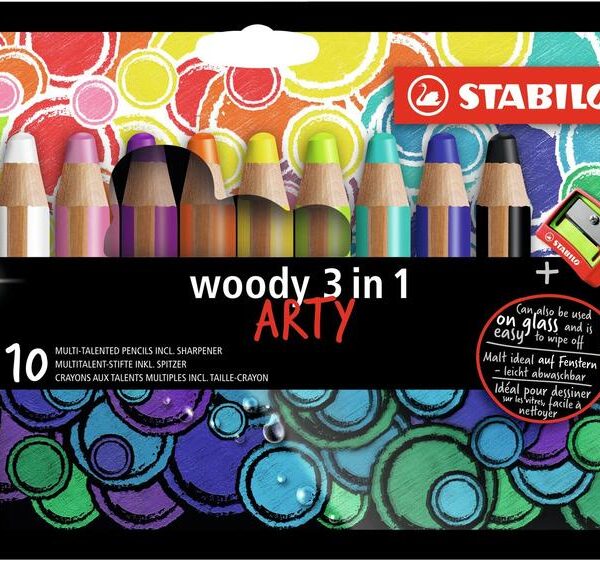 STABILO | Woody 3 en 1 - Arty - Ensemble de 10